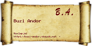 Buzi Andor névjegykártya