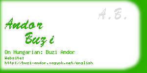 andor buzi business card